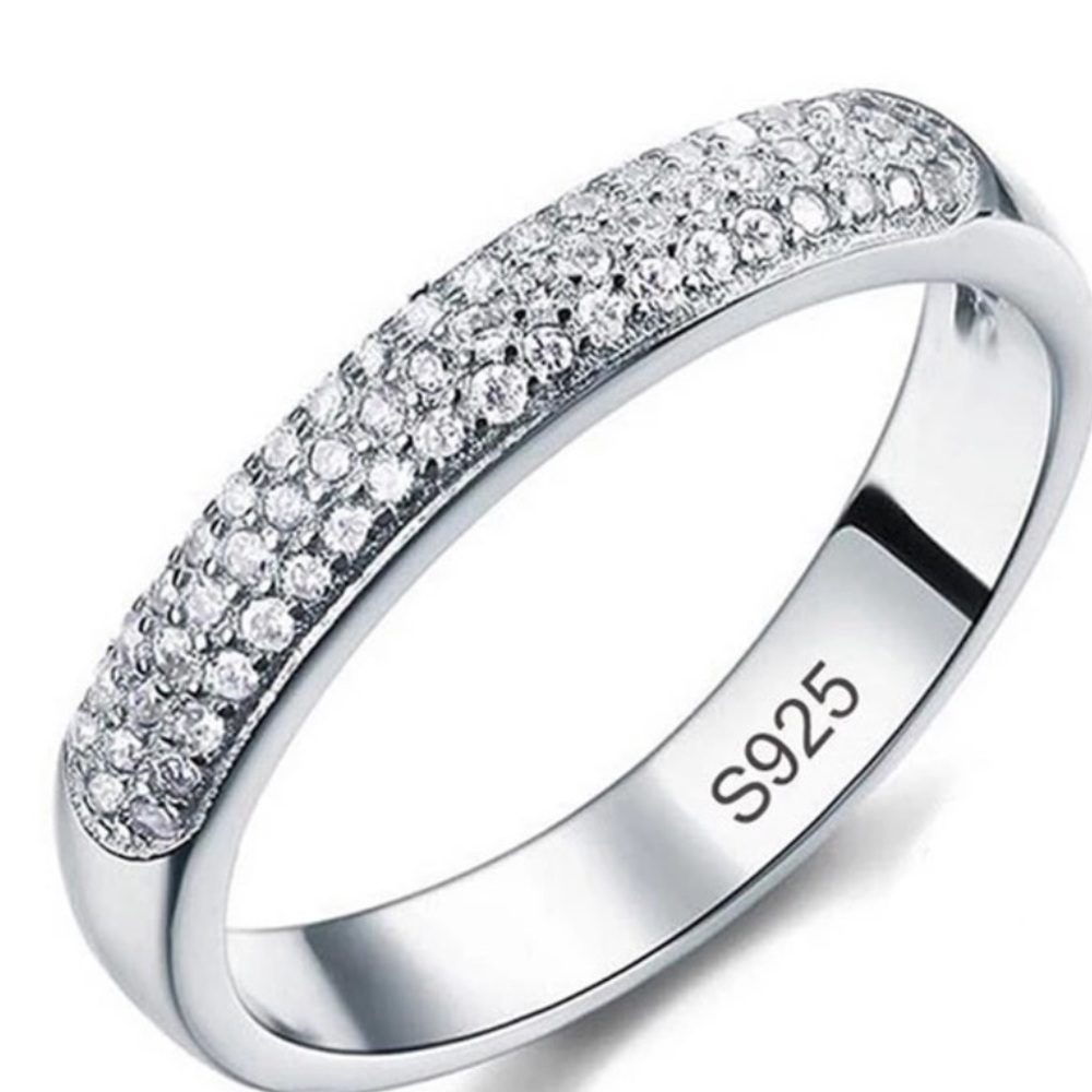 luxury full aaa zircon rings for women 925 - Picture 2 of 8